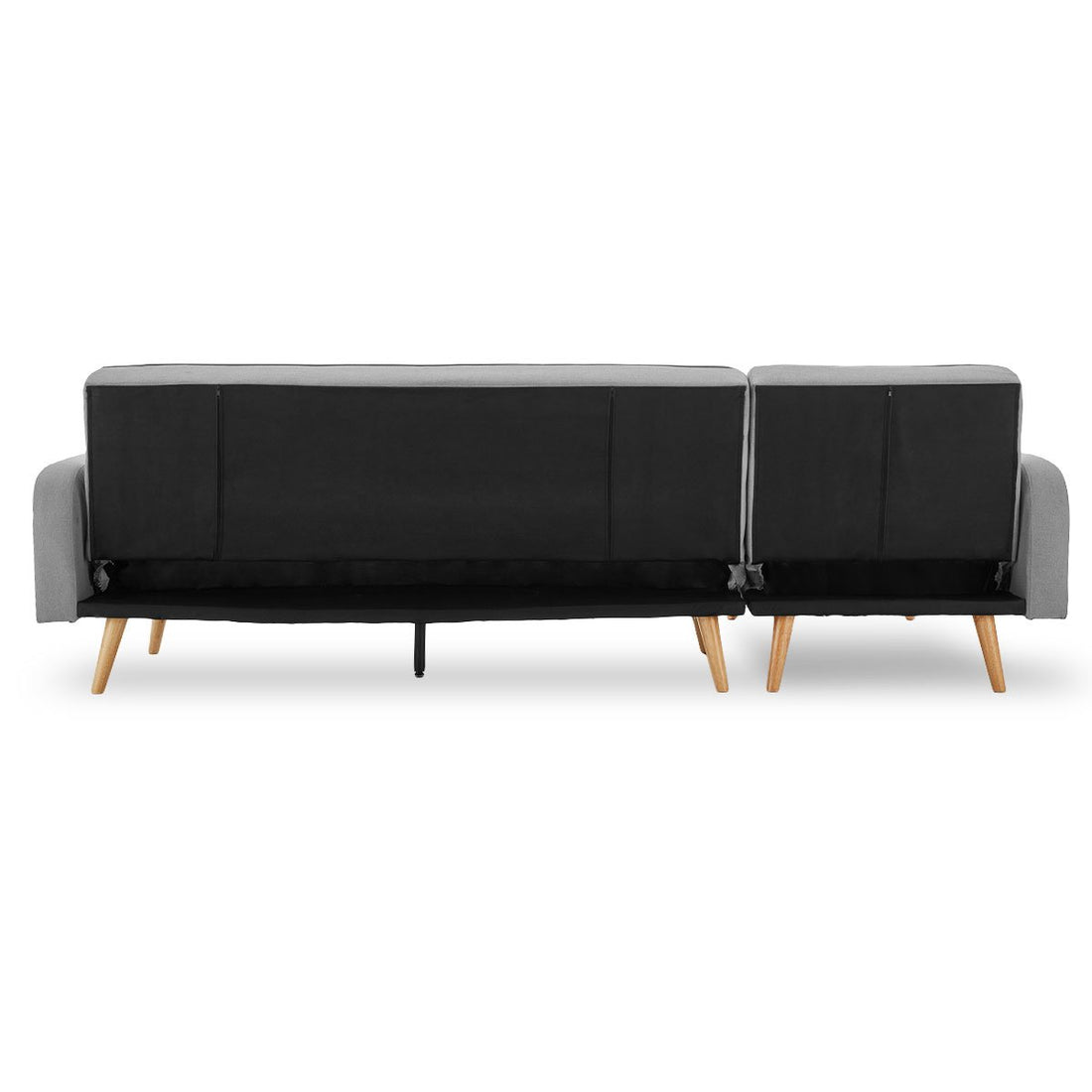 3-Seater Corner Sofa Bed with Chaise Lounge - Light Grey-Furniture > Sofas > Sofas & Sofa Beds-Nomica Living