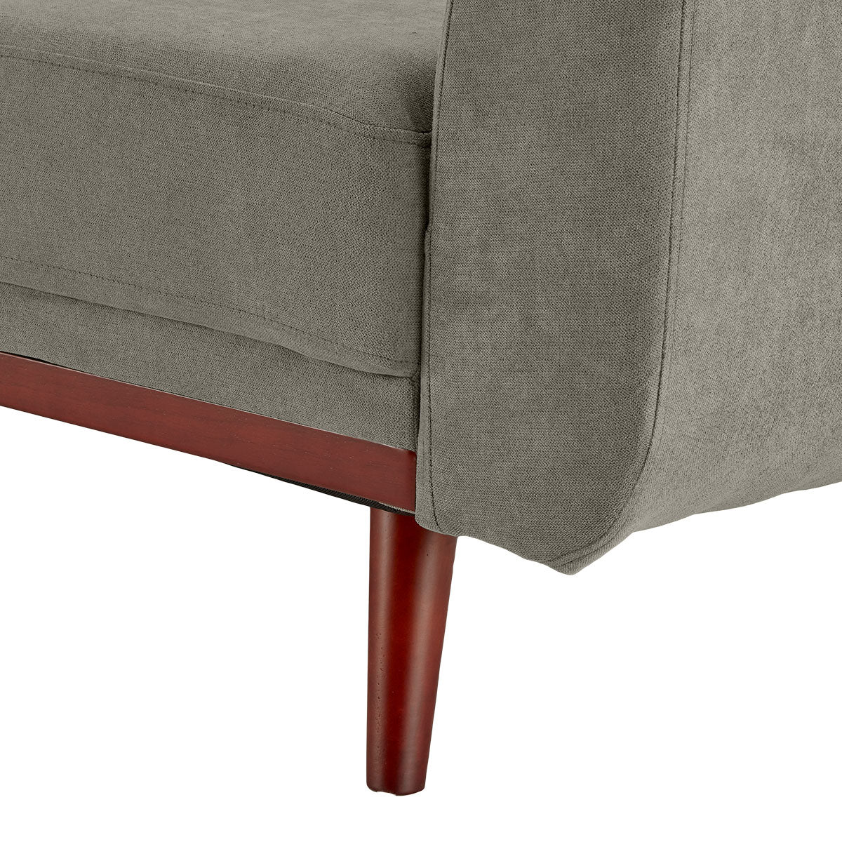 Faux Velvet Sofa Bed Couch Lounge Chaise Cushions - Light Grey-Furniture > Sofas > Sofas & Sofa Beds-Nomica Living