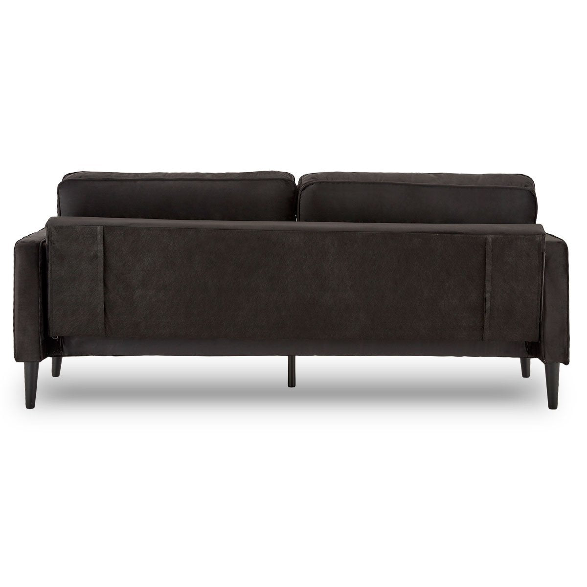 Faux 3-Seater Velvet Sofa Bed Couch Furniture Lounge Suite - Black-Furniture > Sofas > Sofas & Sofa Beds-Nomica Living