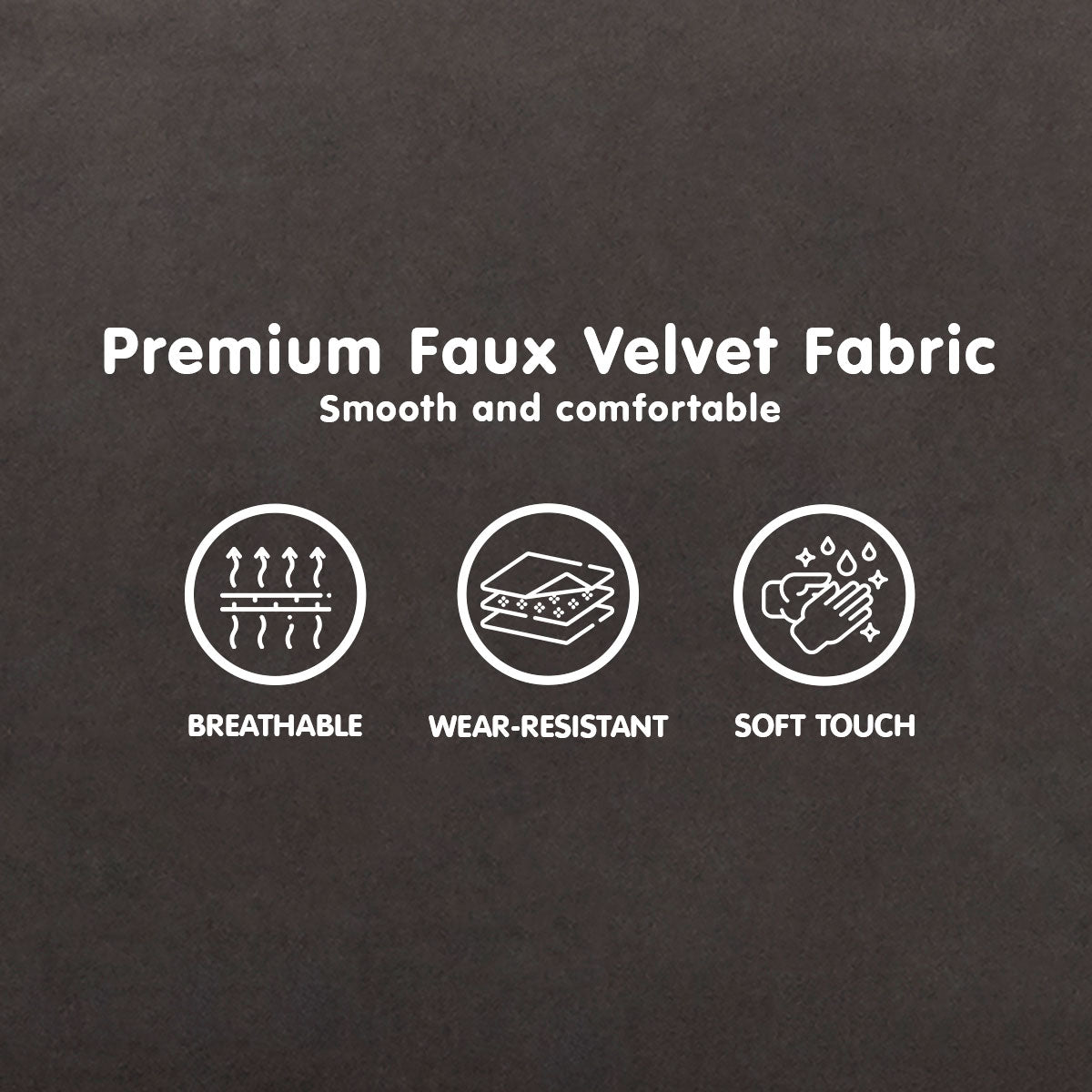 Faux 3-Seater Velvet Sofa Bed Couch Furniture Lounge Suite - Black-Furniture > Sofas > Sofas & Sofa Beds-Nomica Living