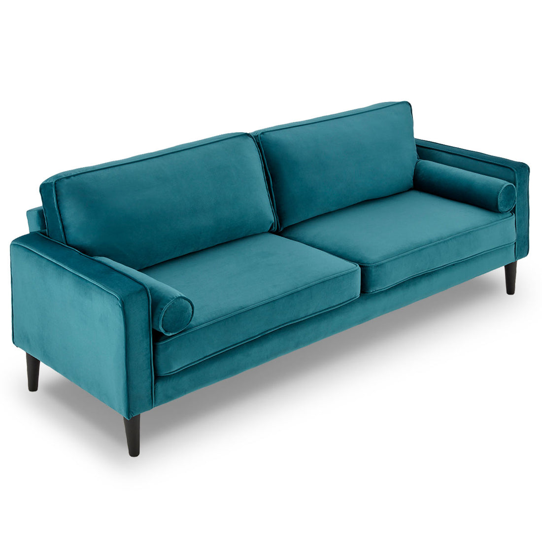 Faux 3-Seater Velvet Sofa Bed Couch Furniture Lounge Suite - Blue-Furniture > Sofas > Sofas & Sofa Beds-Nomica Living
