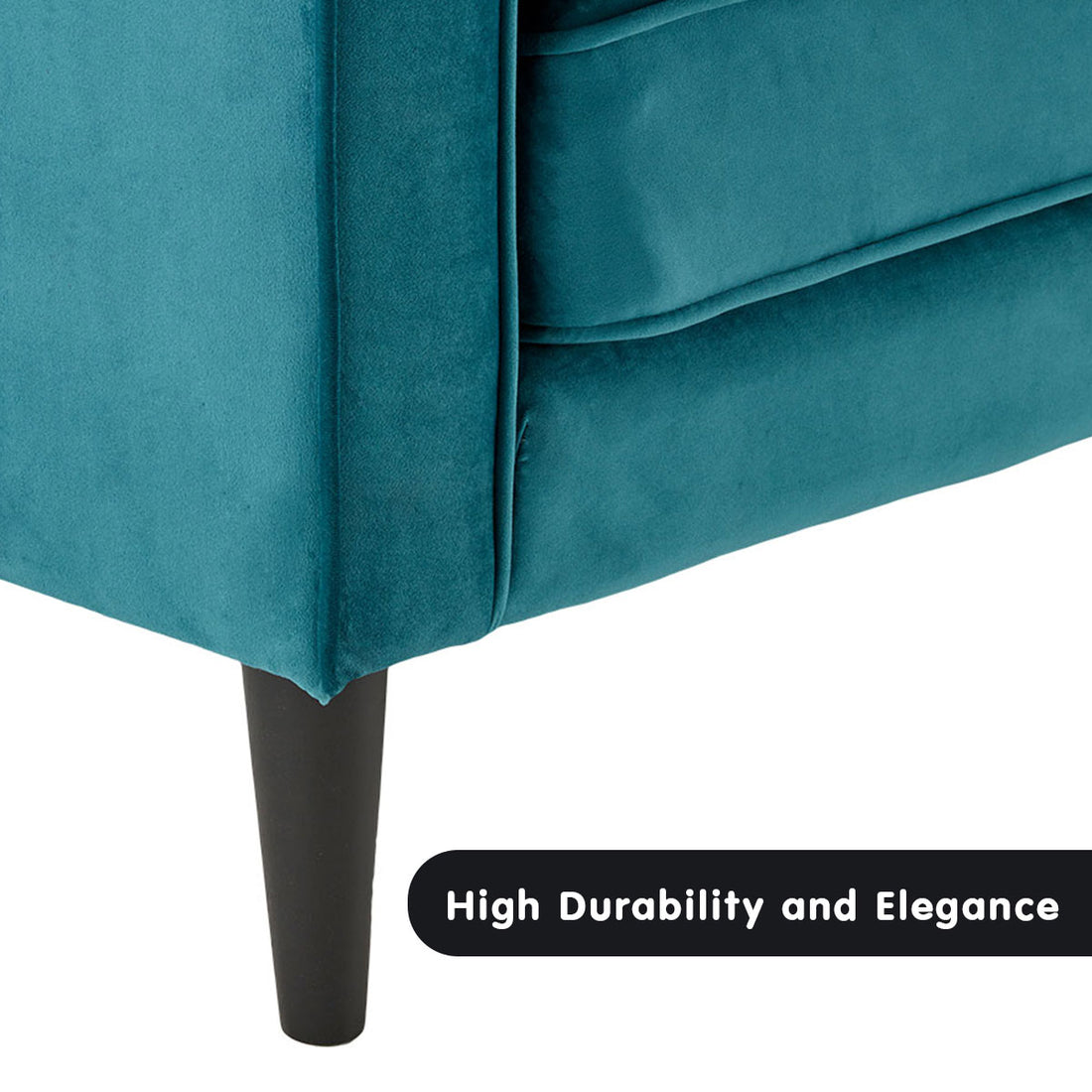 Faux 3-Seater Velvet Sofa Bed Couch Furniture Lounge Suite - Blue-Furniture > Sofas > Sofas & Sofa Beds-Nomica Living