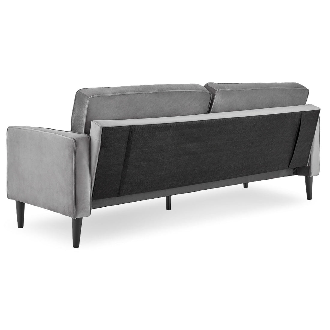Faux 3-Seater Velvet Sofa Bed Couch Furniture Lounge Suite - Grey-Furniture > Sofas > Sofas & Sofa Beds-Nomica Living