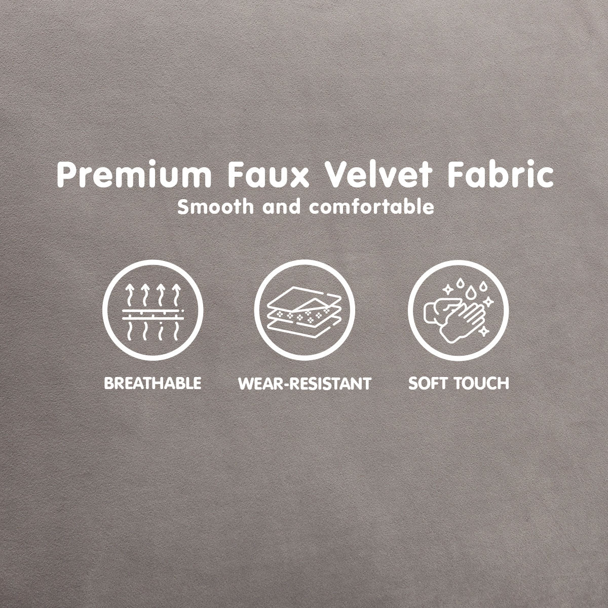 Faux 3-Seater Velvet Sofa Bed Couch Furniture Lounge Suite - Grey-Furniture > Sofas > Sofas & Sofa Beds-Nomica Living