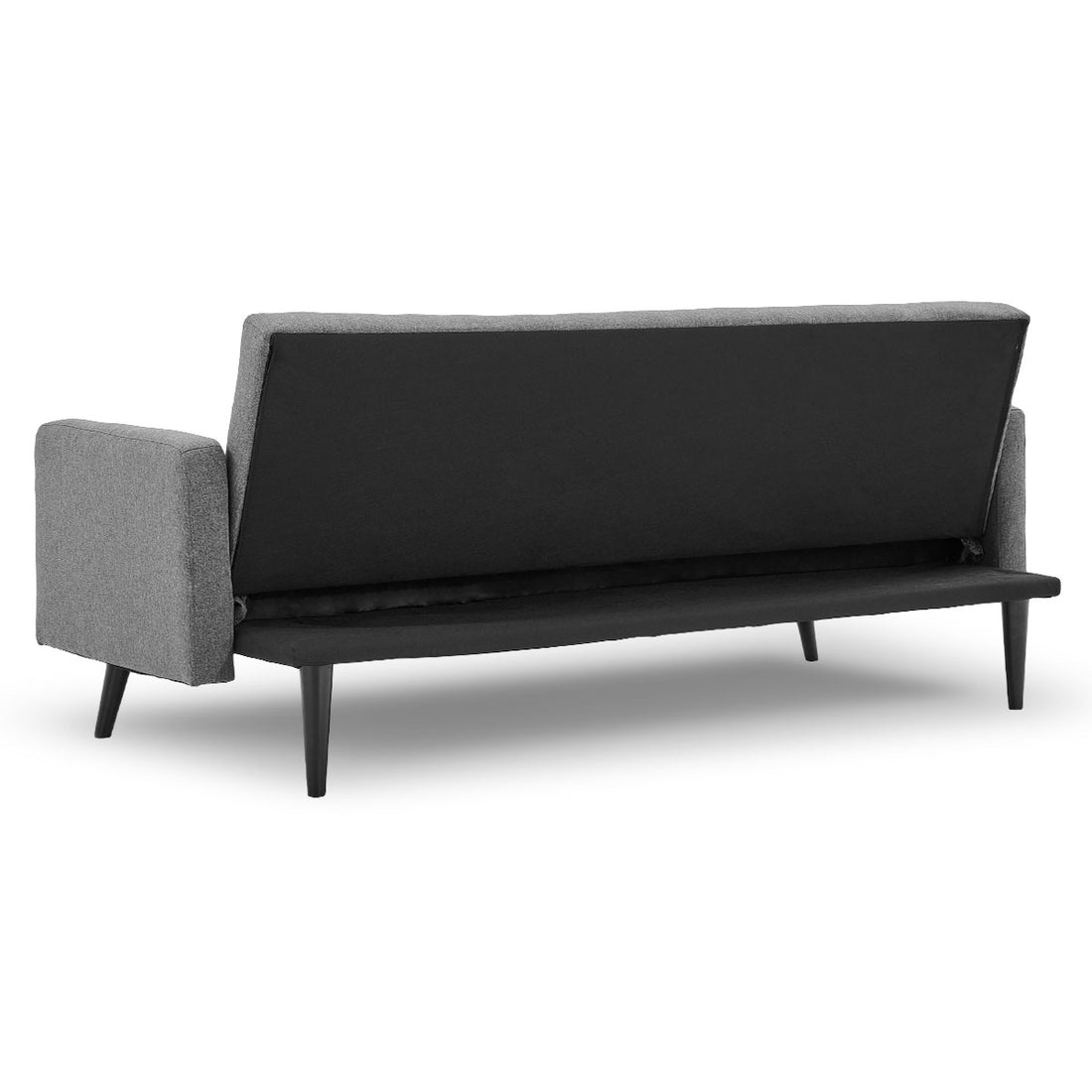 Tufted 3-Seater Faux Linen Sofa Bed with Armrests - Light Grey-Furniture > Sofas > Sofas & Sofa Beds-Nomica Living