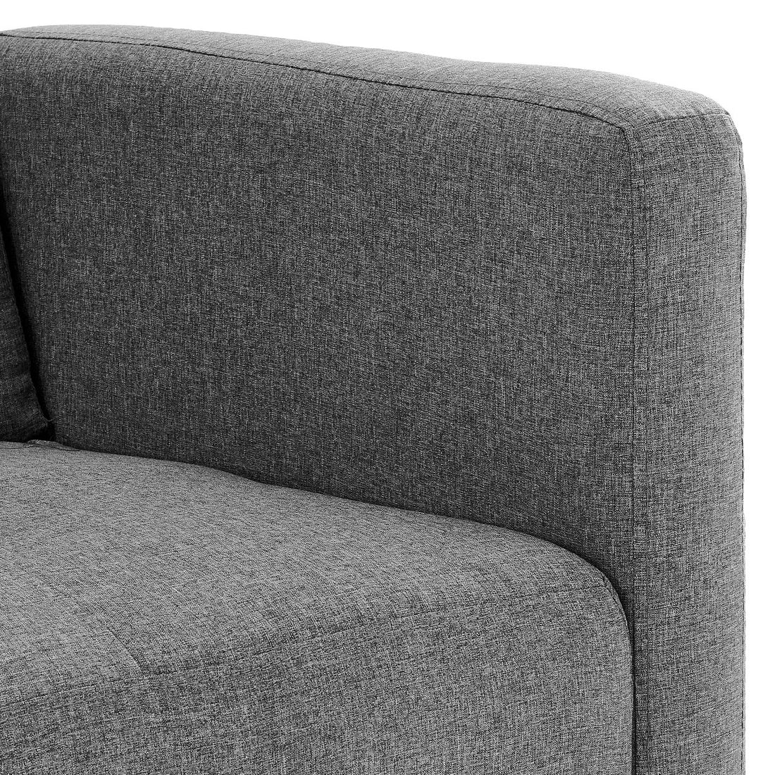 Tufted 3-Seater Faux Linen Sofa Bed with Armrests - Light Grey-Furniture > Sofas > Sofas & Sofa Beds-Nomica Living