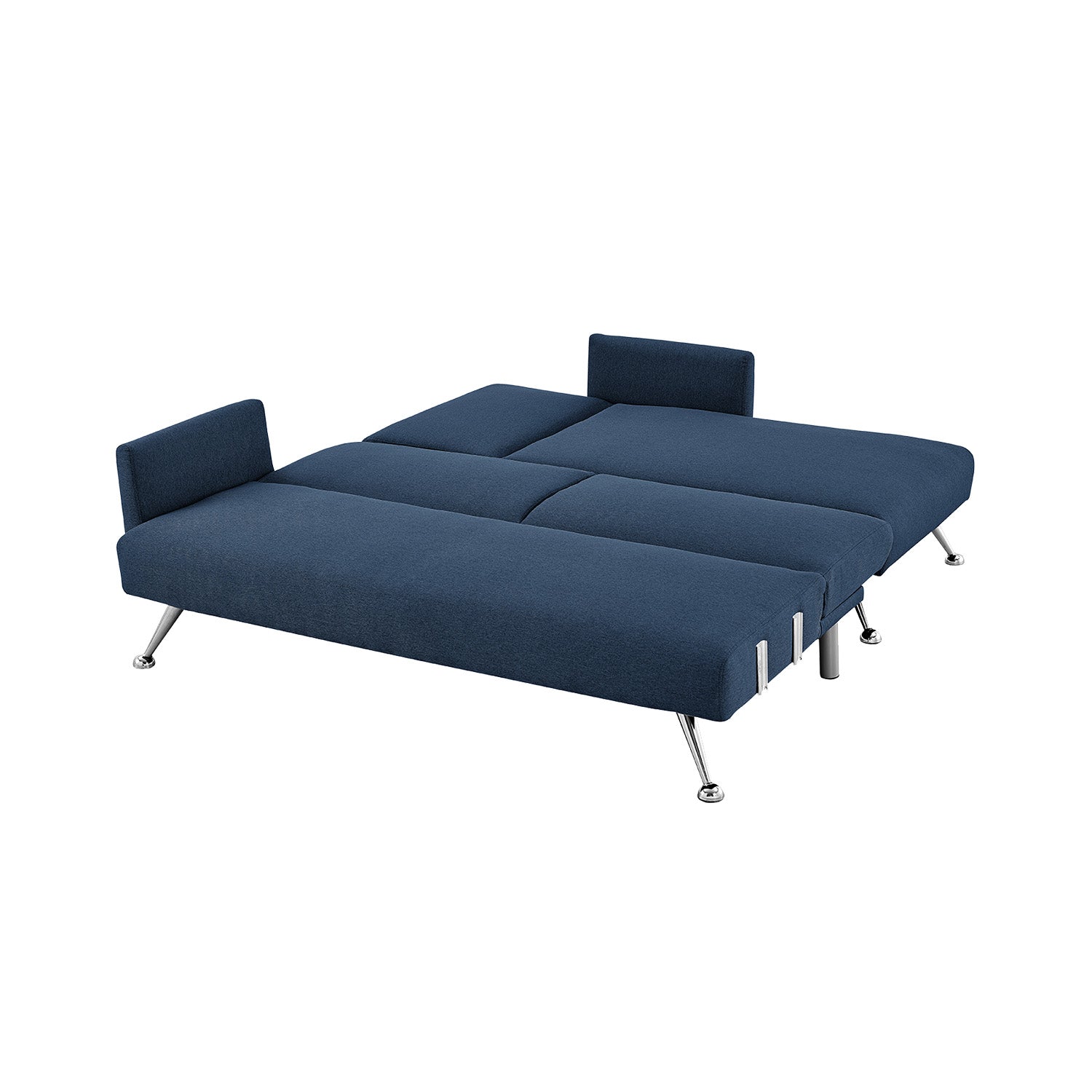 Mia 3-Seater Sofa Bed with Chaise & 3 Pillows - Blue-Furniture > Sofas > Sofas & Sofa Beds-Nomica Living