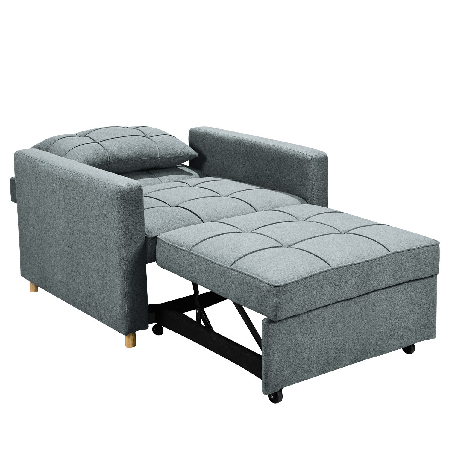 Suri 3-in-1 Convertible Sofa Chair Bed - Airforce Blue-Furniture > Sofas > Sofas & Sofa Beds-Nomica Living