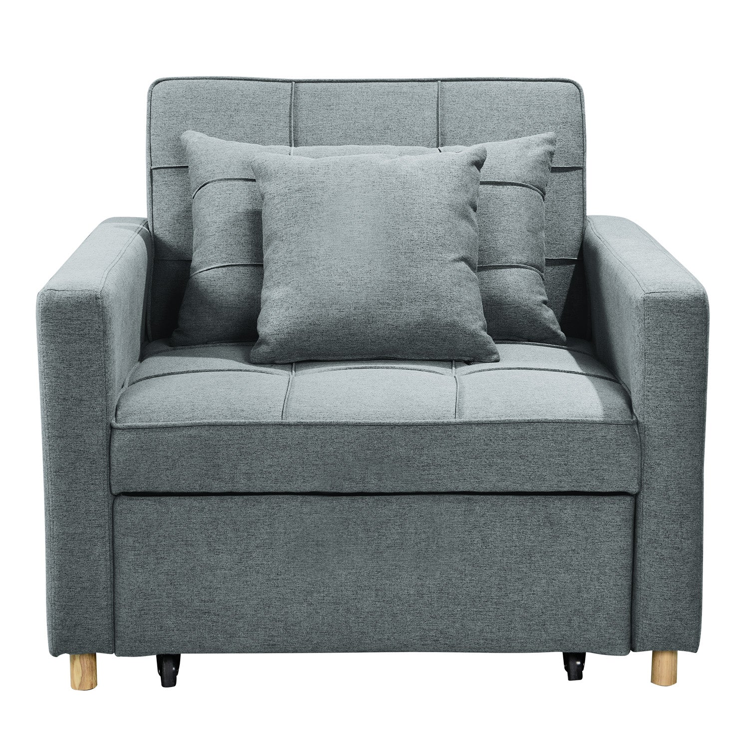 Suri 3-in-1 Convertible Sofa Chair Bed - Airforce Blue-Furniture > Sofas > Sofas & Sofa Beds-Nomica Living