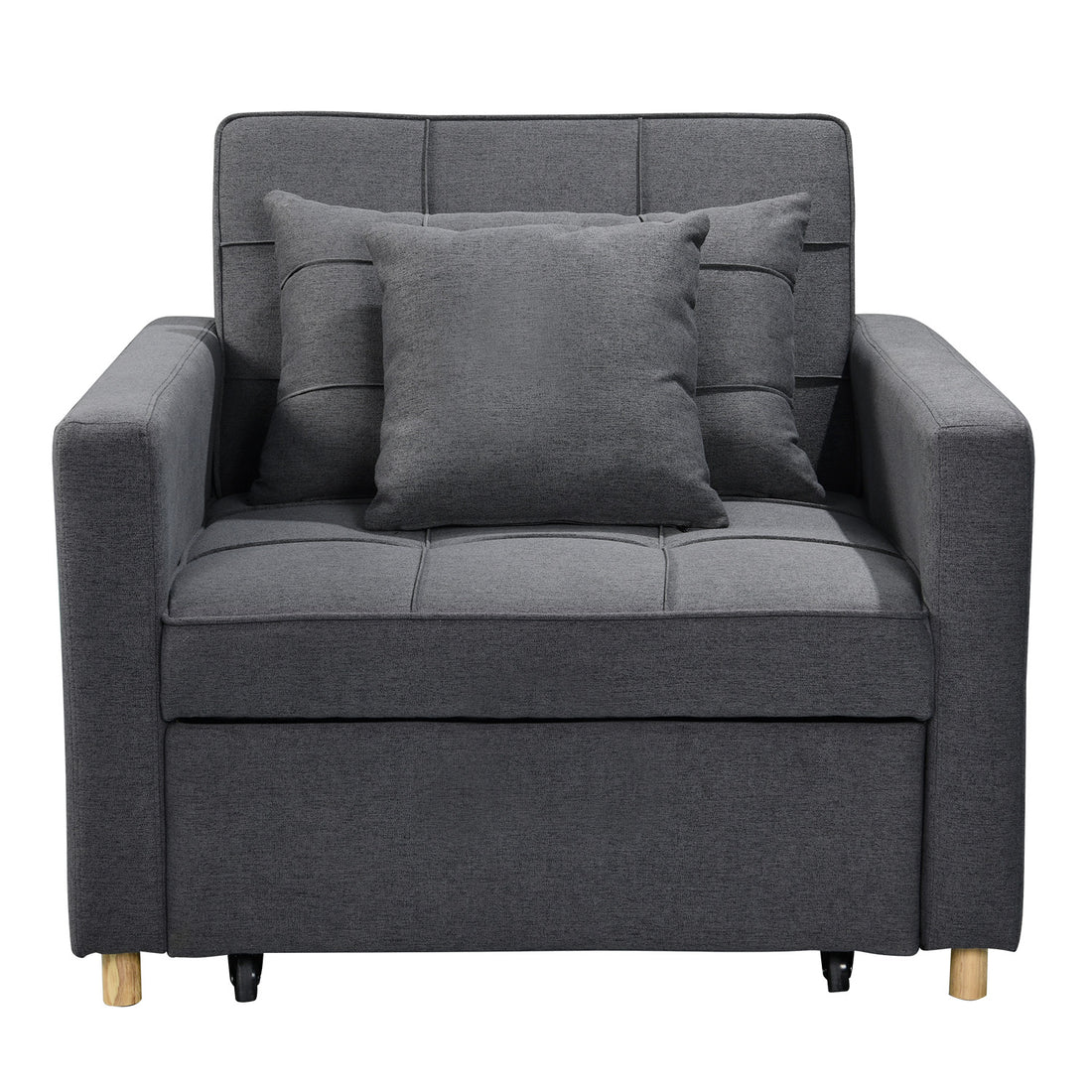 Suri 3-in-1 Convertible Lounge Chair Bed - Dark Grey-Furniture > Sofas > Sofas & Sofa Beds-Nomica Living