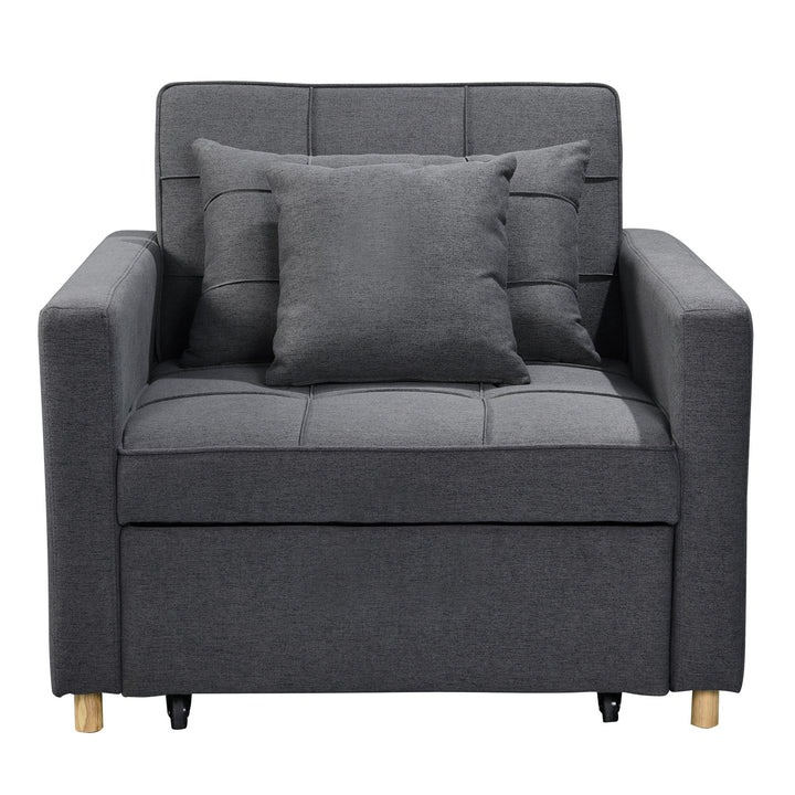 Suri 3-in-1 Convertible Lounge Chair Bed - Dark Grey-Furniture > Sofas > Sofas & Sofa Beds-Nomica Living