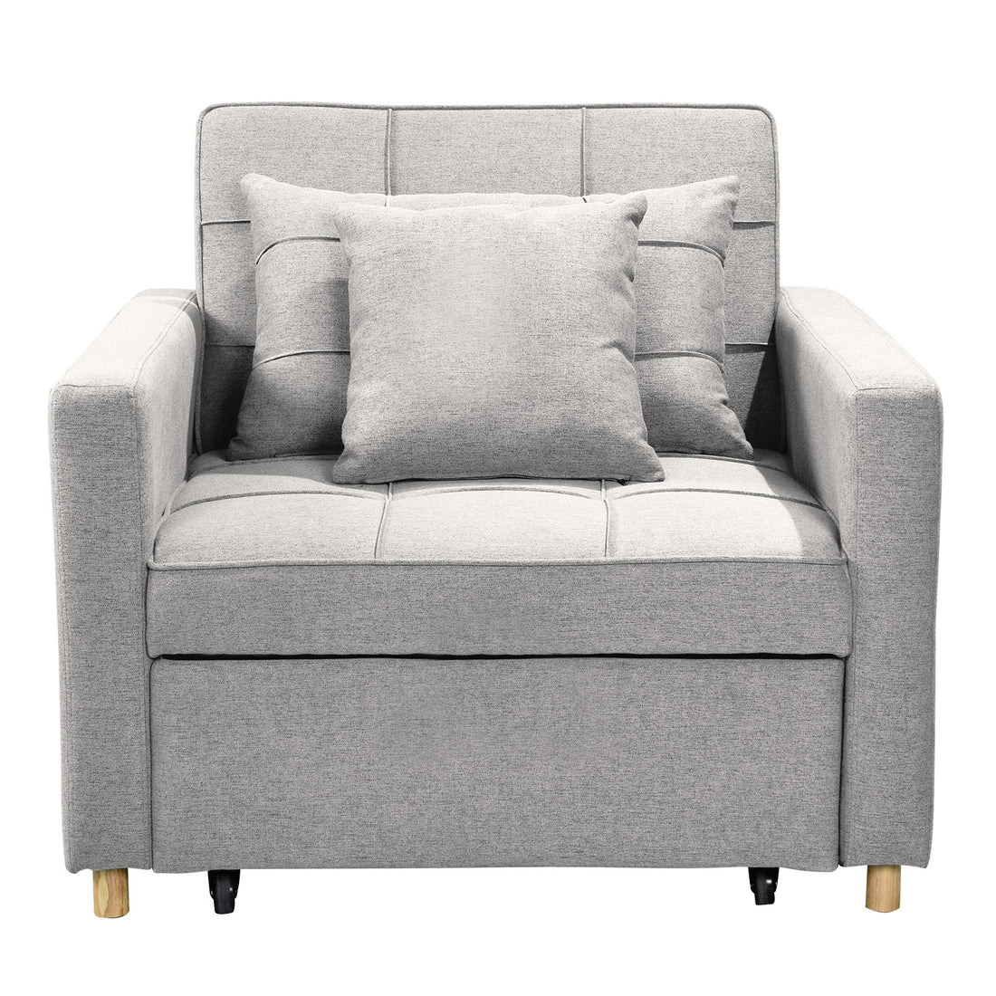 Suri 3-in-1 Convertible Sofa Chair Bed Lounger - Light Grey-Furniture > Sofas > Sofas & Sofa Beds-Nomica Living