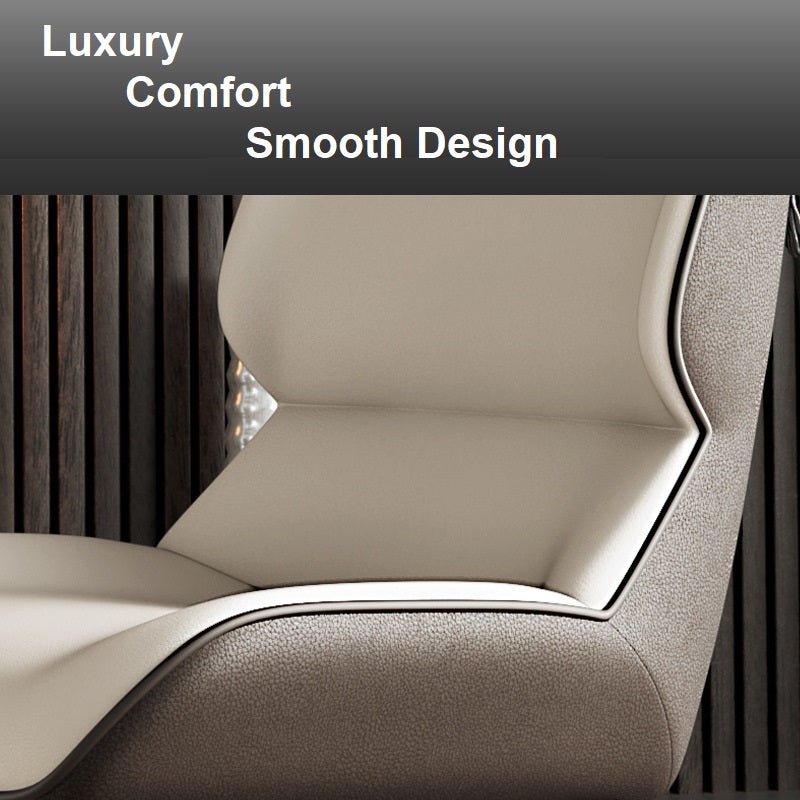 Light Grey Italian Minimalist Dining Chairs with Metal Legs (Set of 2)