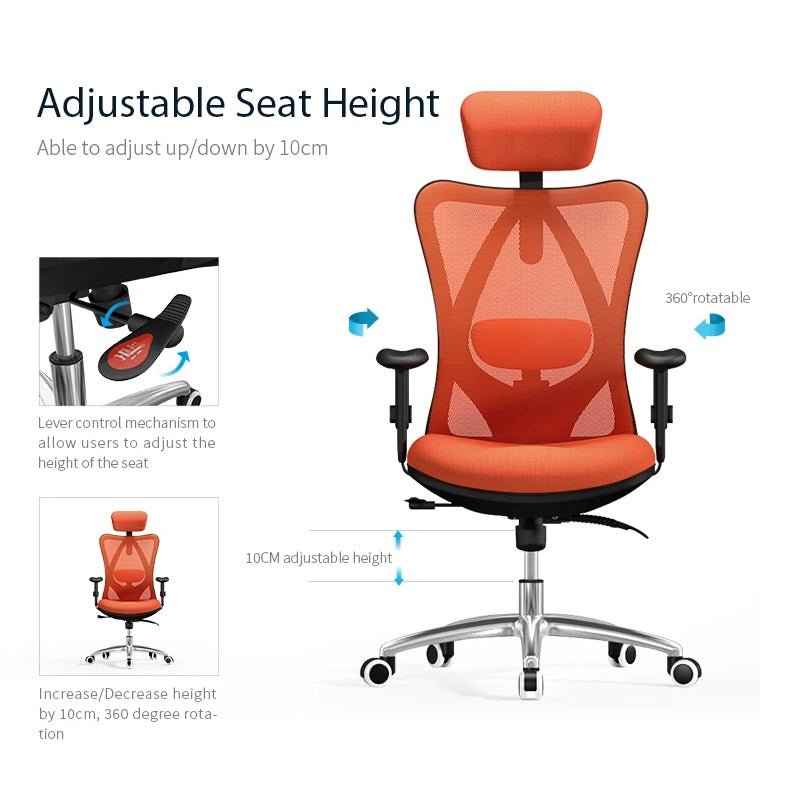 Sihoo M18 Ergonomic Office Chair - Black-Furniture > Office > Office & Desk Chairs-Nomica Living
