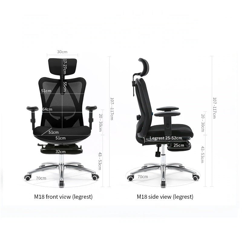 Sihoo M18 Ergonomic Office Chair - Black-Furniture > Office > Office & Desk Chairs-Nomica Living