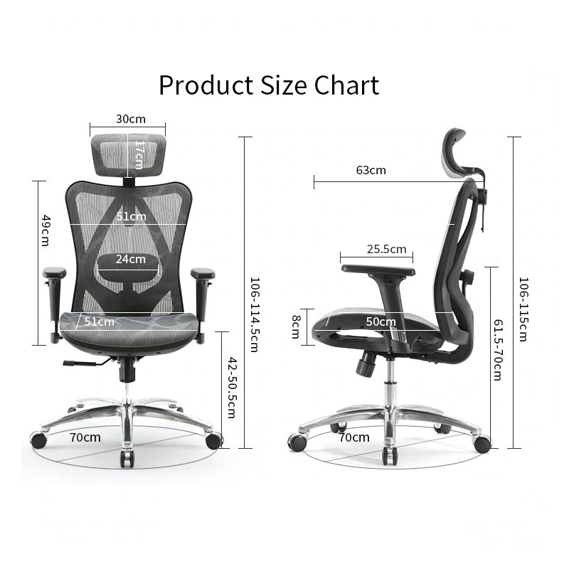 Sihoo M57 Ergonomic Office Chair - Grey-Furniture > Office > Office & Desk Chairs-Nomica Living