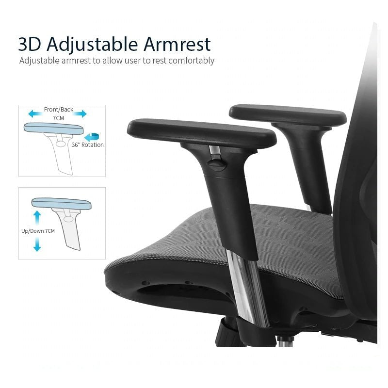 Sihoo M57 Ergonomic Office Chair - Grey-Furniture > Office > Office & Desk Chairs-Nomica Living