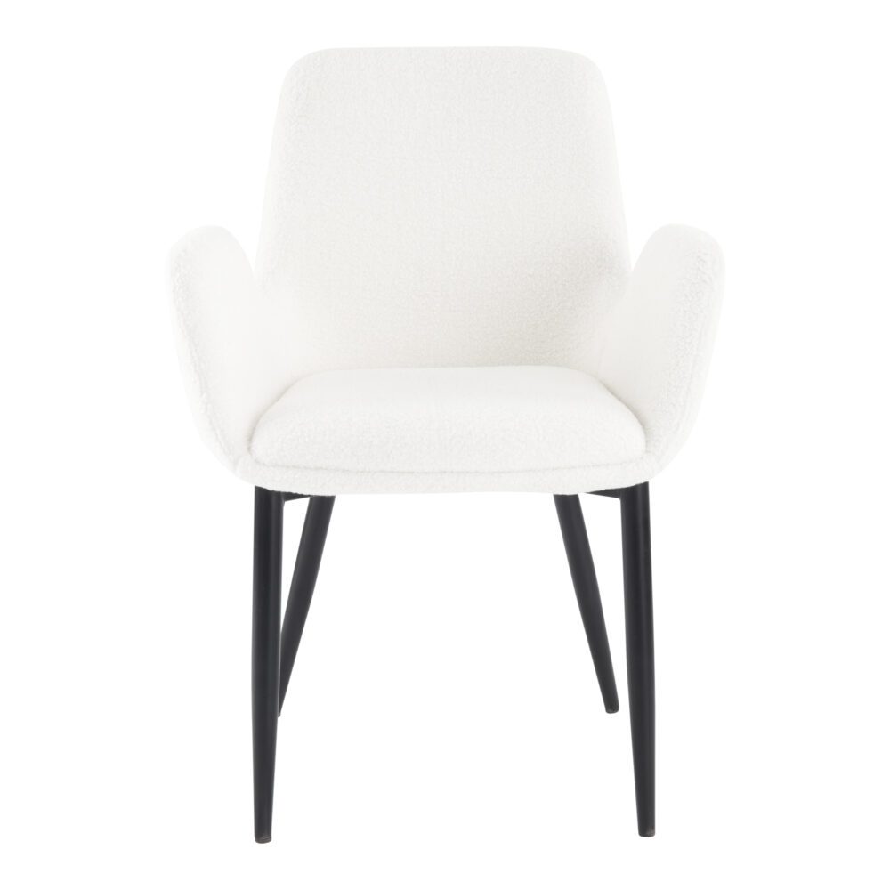 Teddy Sherpa Fabric Bliss Armrest Dining Chair (Set of 2)