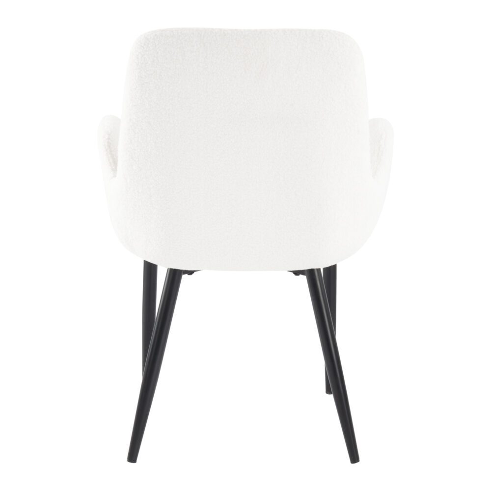 Teddy Sherpa Fabric Bliss Armrest Dining Chair (Set of 2)