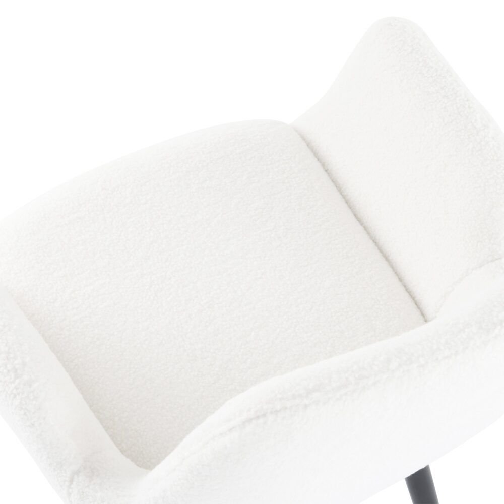 Teddy Sherpa Fabric Bliss Armrest Dining Chair (Set of 2)