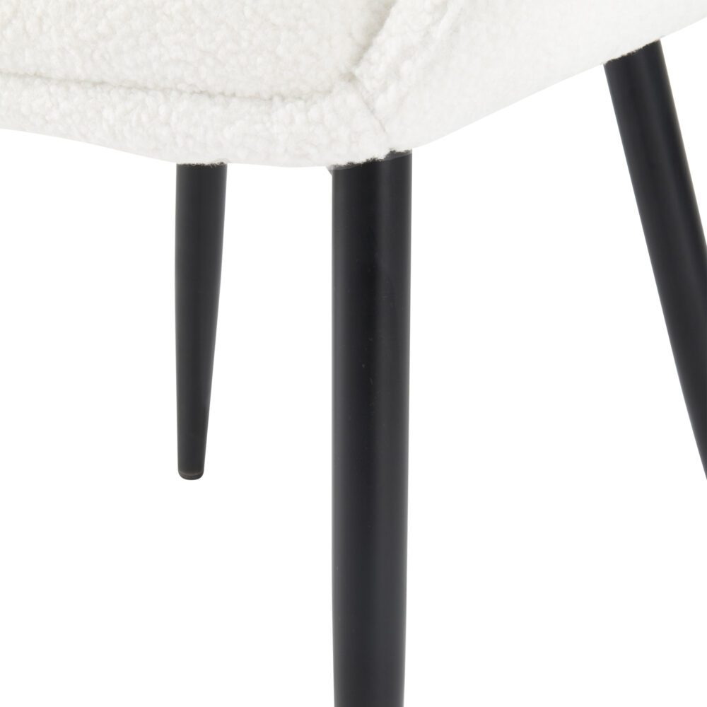 Teddy Sherpa Fabric Bliss Armrest Dining Chair (Set of 2)