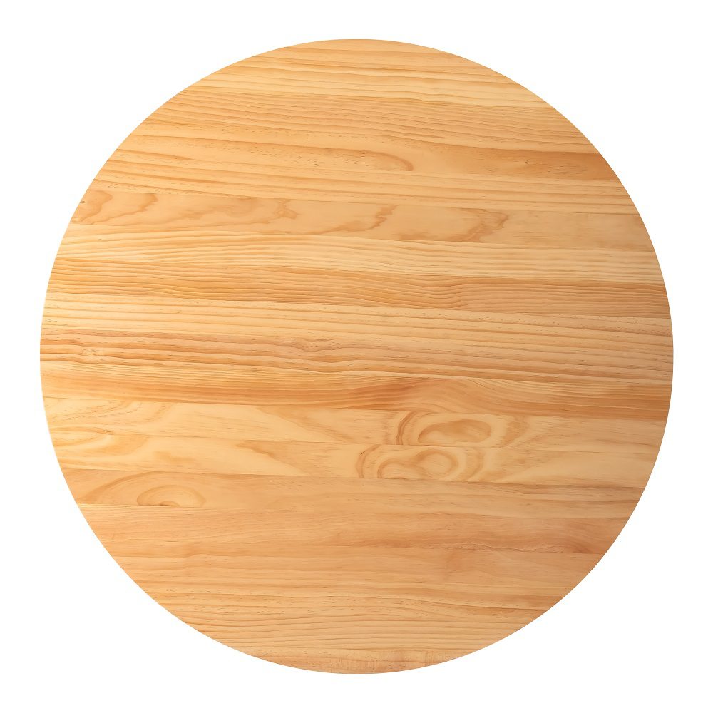Japandi Round Dining Table - 110cm Natural Solid Wood Minimalist Design