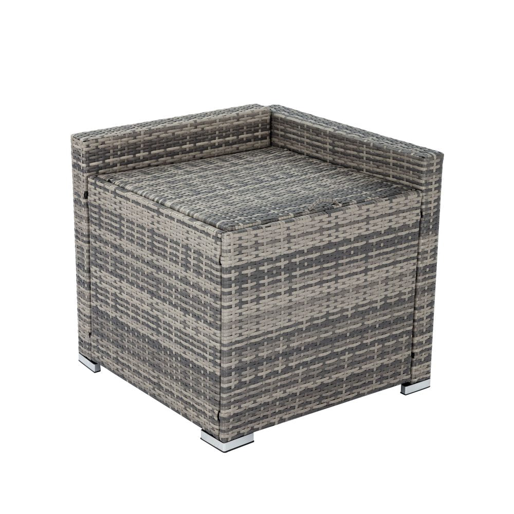 9-Piece Grey Modular Outdoor Ottoman Lounge Set