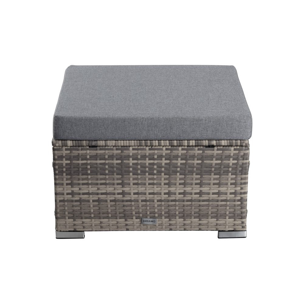 9-Piece Grey Modular Outdoor Ottoman Lounge Set