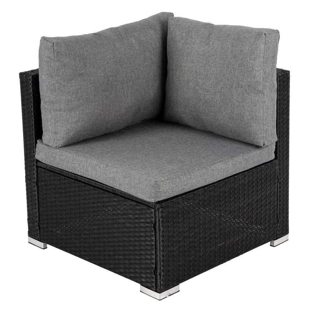 8-Piece Lizard-Black Outdoor Furniture Modular Lounge Sofa