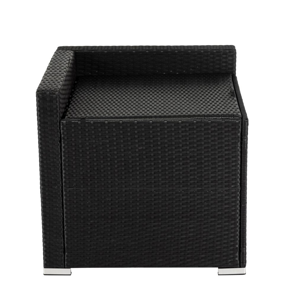 7-Piece Black Outdoor Wicker Loveseat Setting