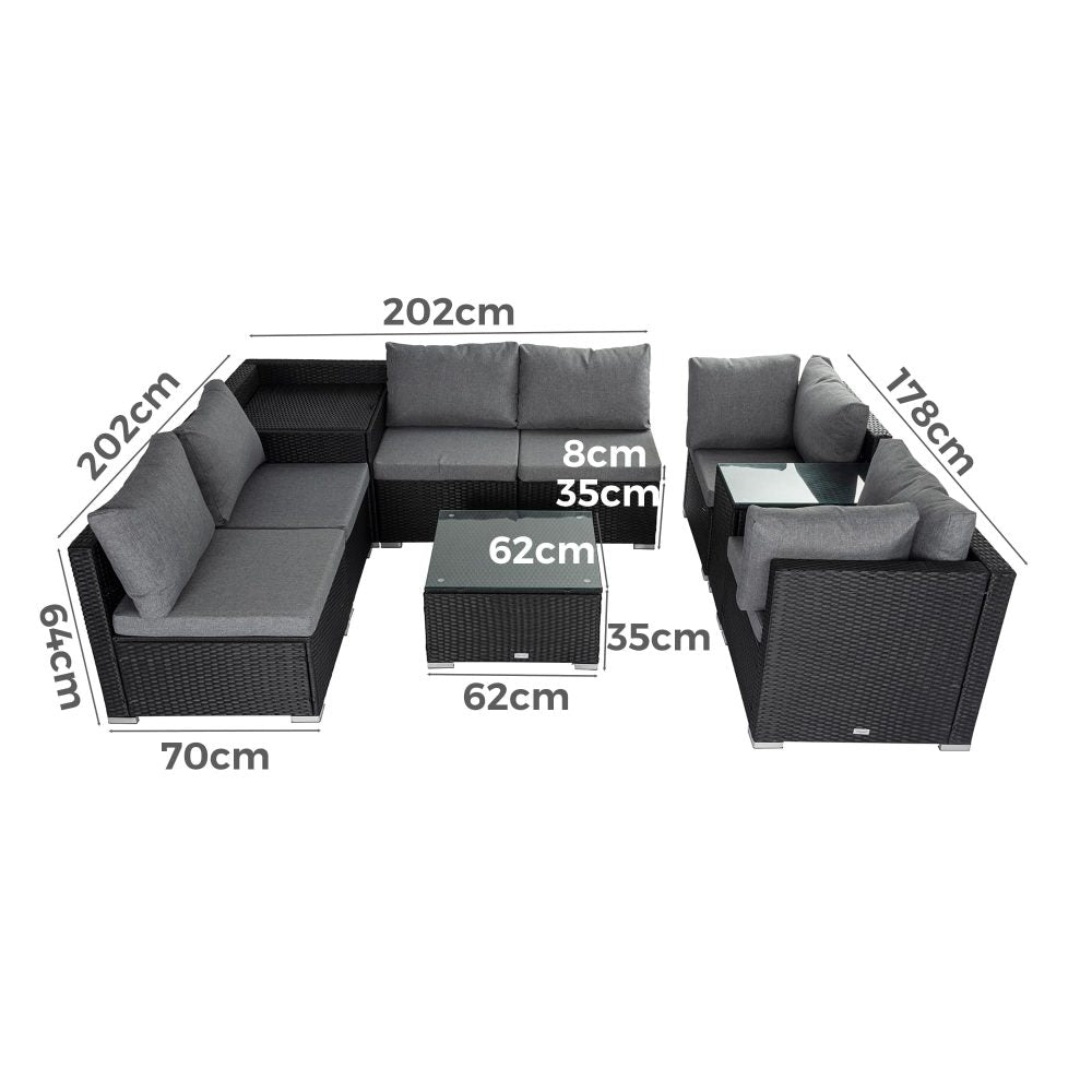9-Piece Modular Outdoor Lounge Set