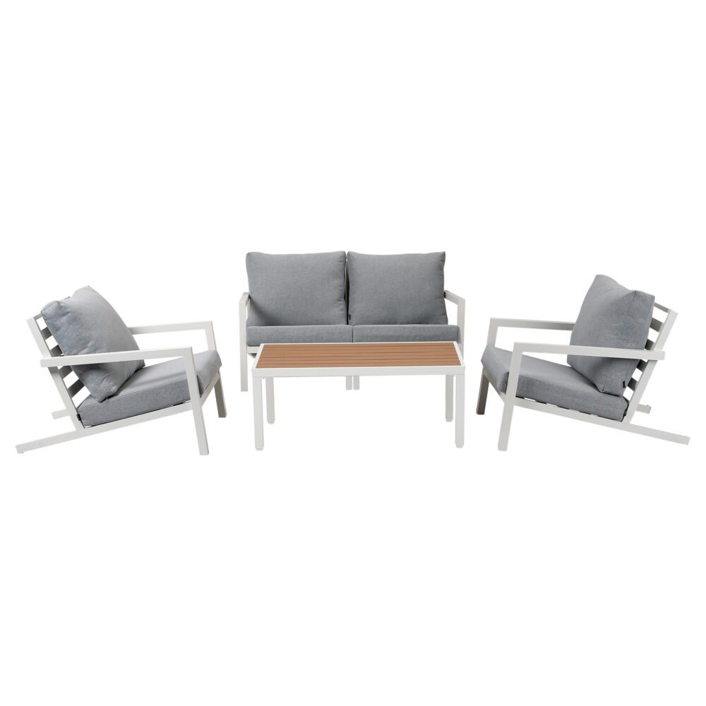 5-Piece White Outdoor Dining Furniture Set