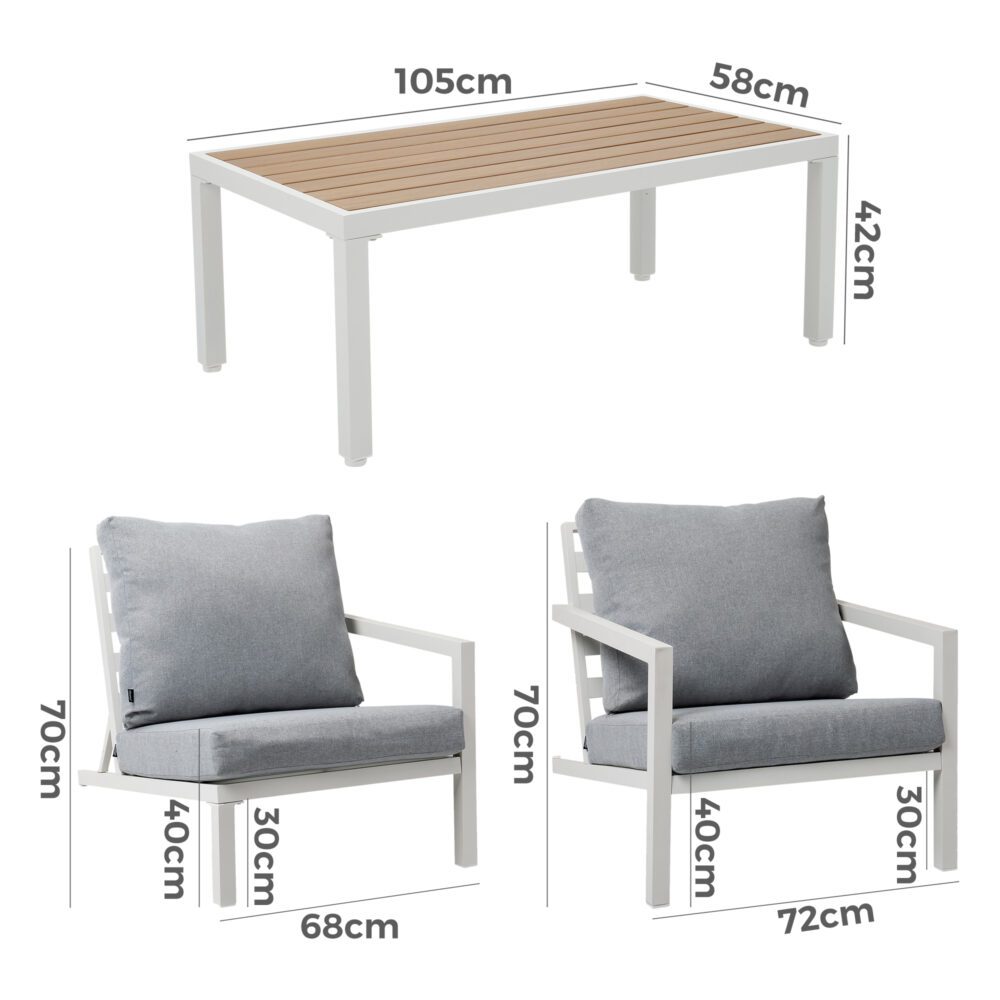 5-Piece White Outdoor Dining Furniture Set
