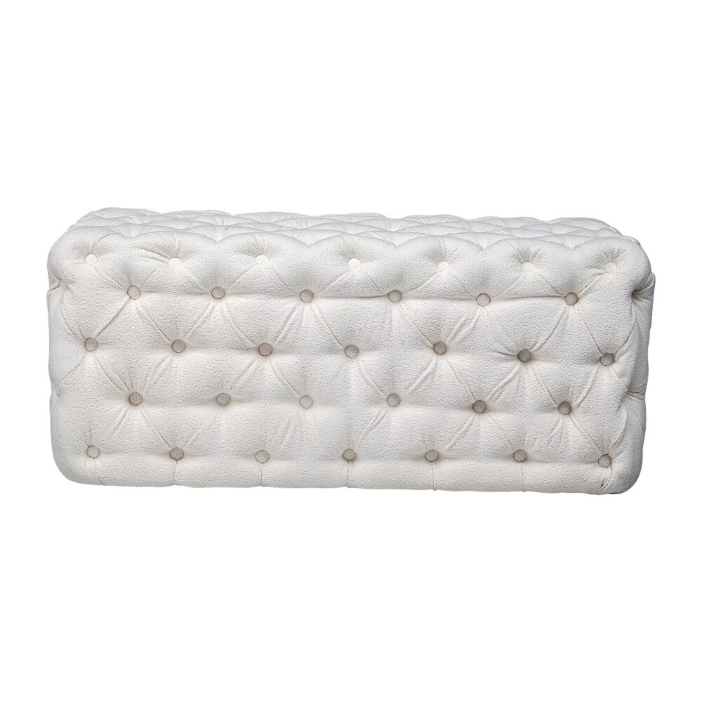 Coastal Chic Boucle Lounge Ottoman - White Rectangular-Furniture > Living Room > Ottomans & Footstools-Nomica Living