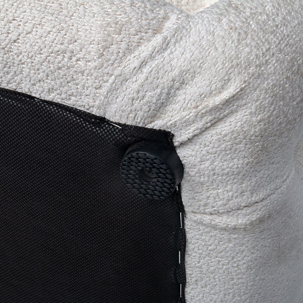 Coastal Chic Boucle Lounge Ottoman - White Rectangular-Furniture > Living Room > Ottomans & Footstools-Nomica Living