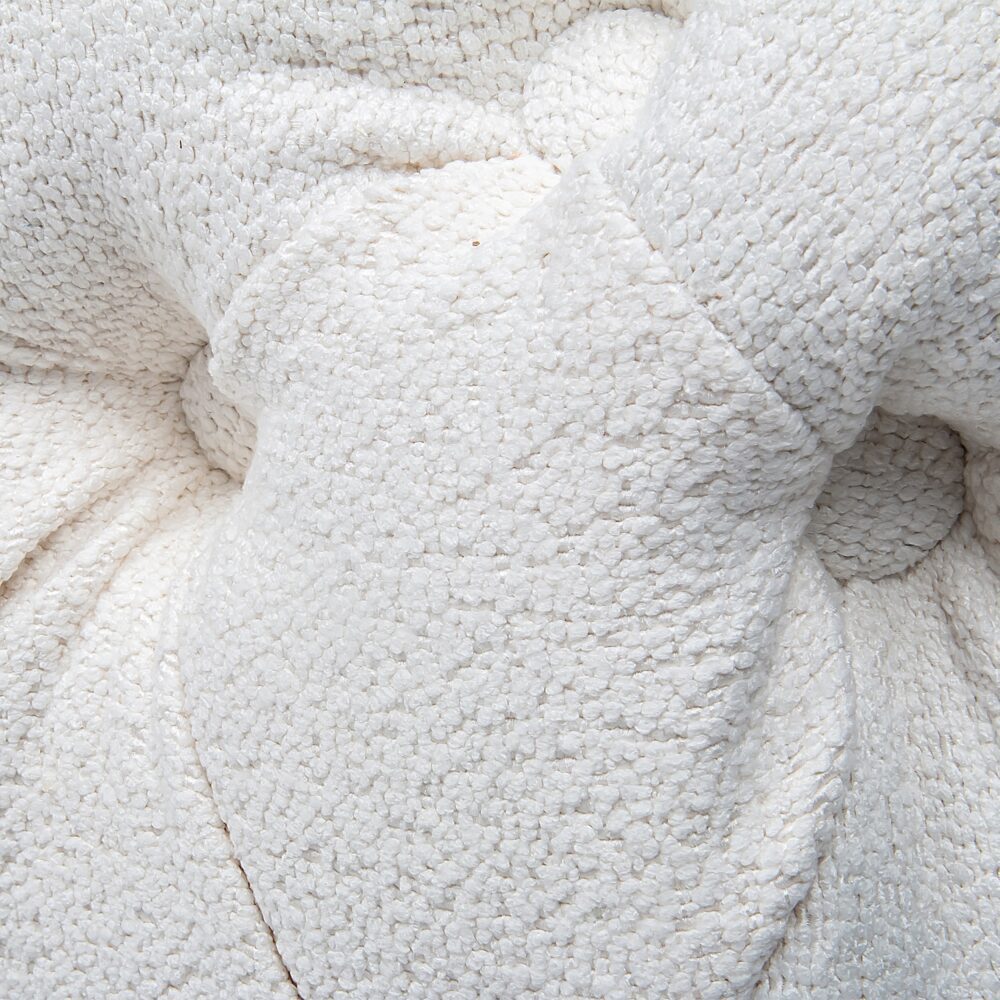 Coastal Chic Boucle Lounge Ottoman - White Rectangular-Furniture > Living Room > Ottomans & Footstools-Nomica Living