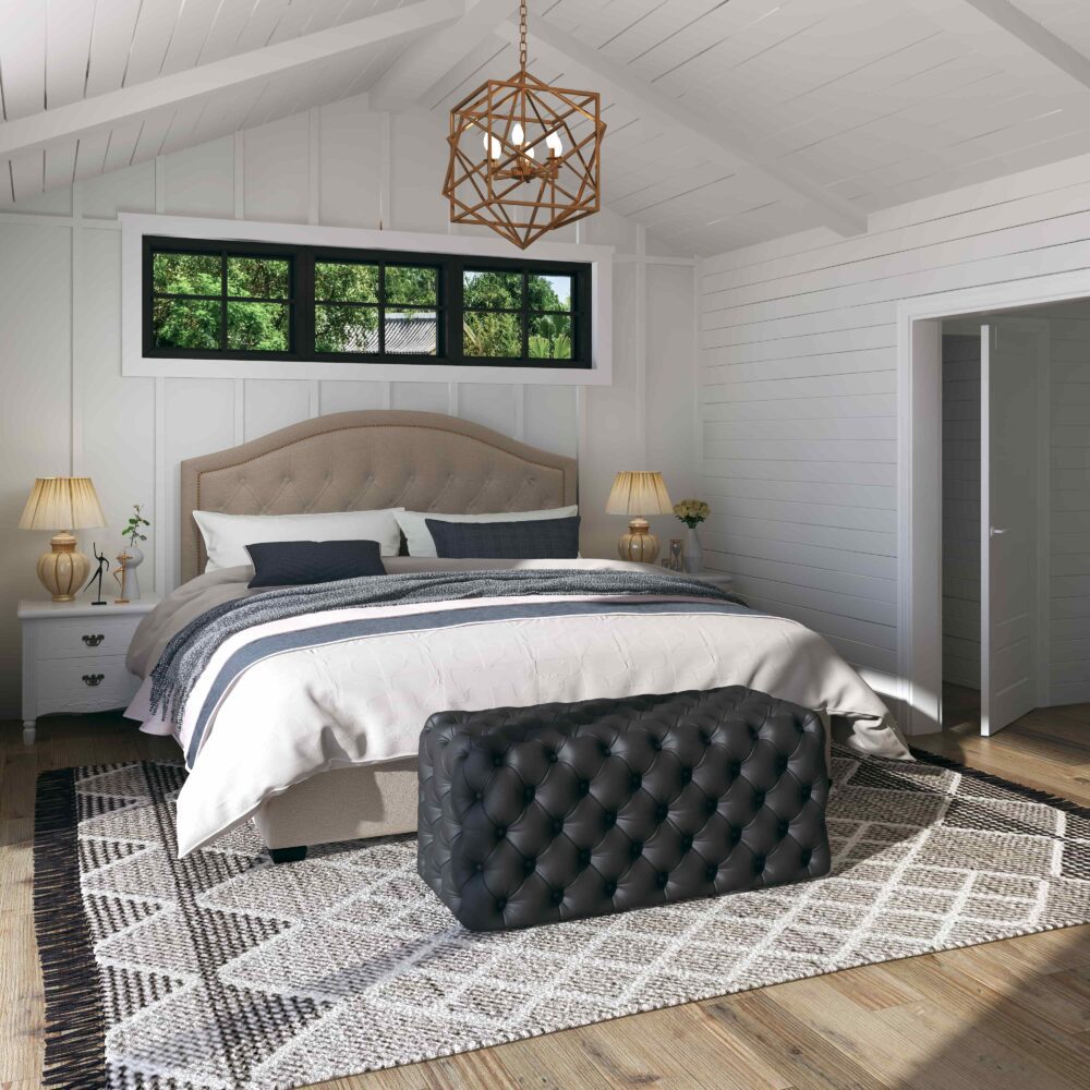 Leatherier Rectangular Ottoman - Modern Living Room Furniture-Furniture > Living Room > Ottomans & Footstools-Nomica Living