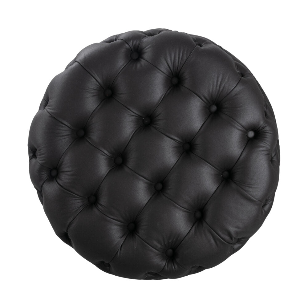 Contemporary Ottoman with Button - Leather-look-Furniture > Living Room > Ottomans & Footstools-Nomica Living