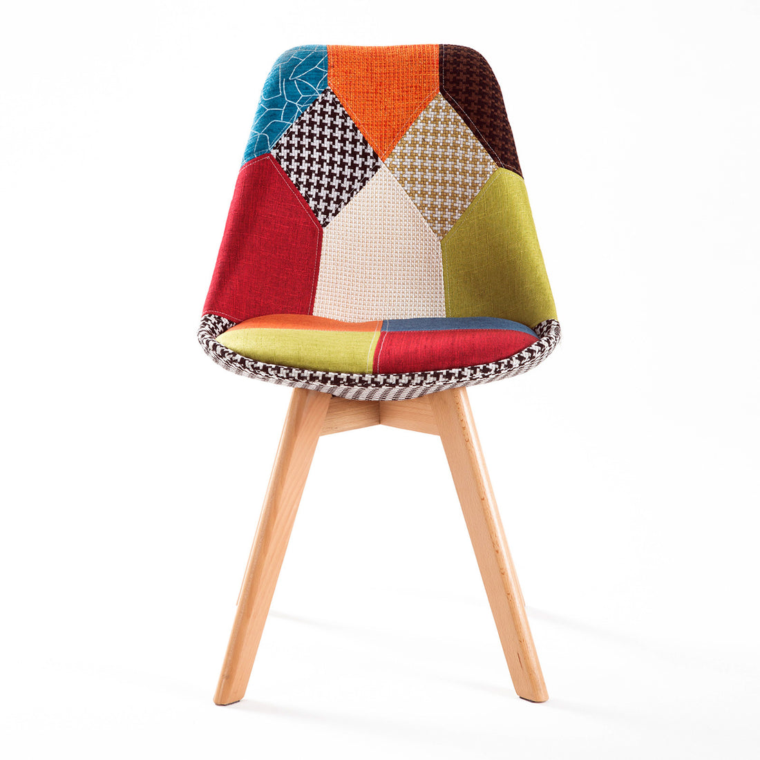 Multi-Colour Retro Dining Cafe Chairs with Padded Seat (Set of 2)