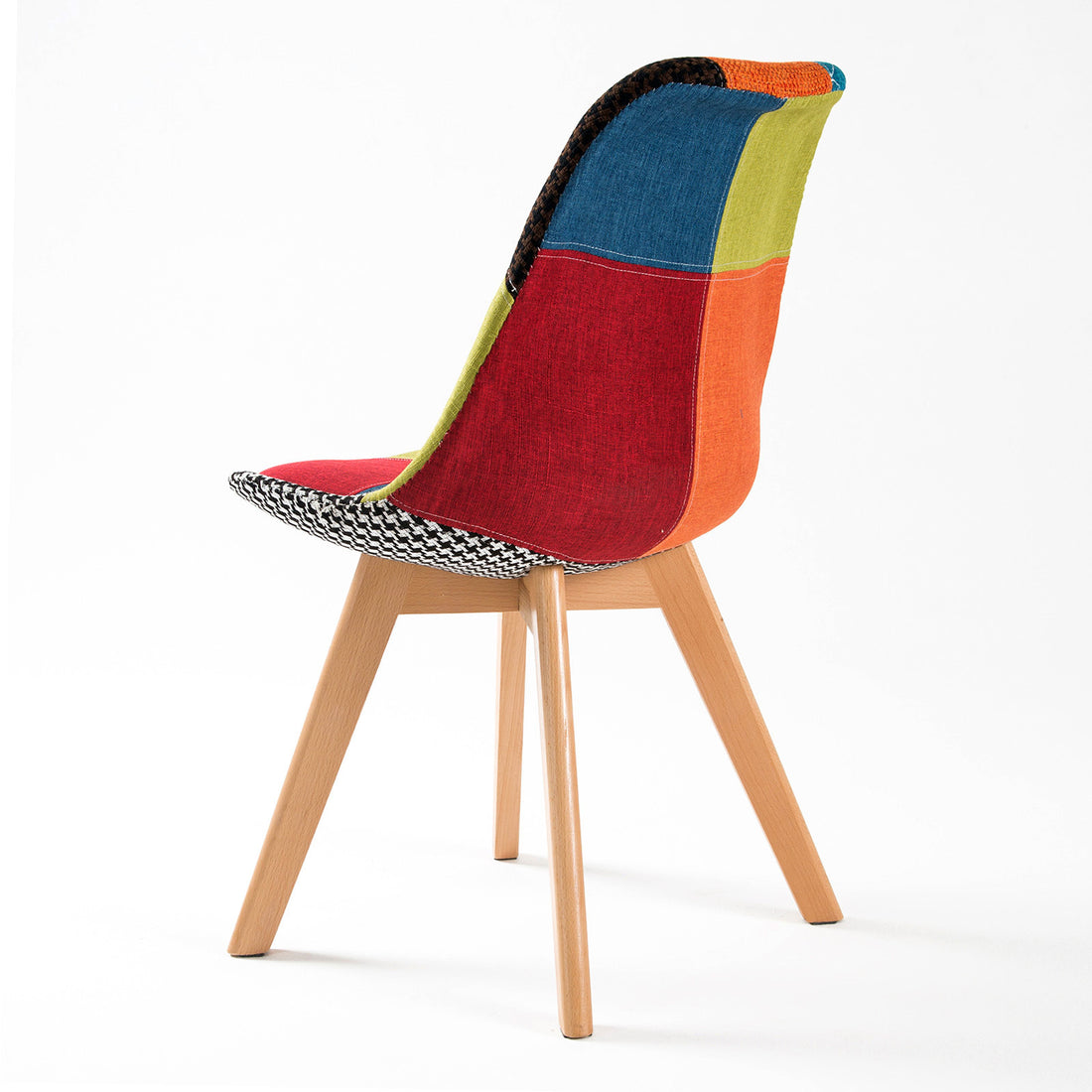 Multi-Colour Retro Dining Cafe Chairs with Padded Seat (Set of 2)