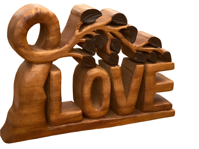 Wooden Carved LOVE Words Decoration