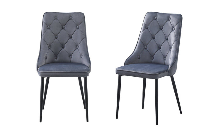 Grey Button Tufted Dining Chairs (Set of 4)