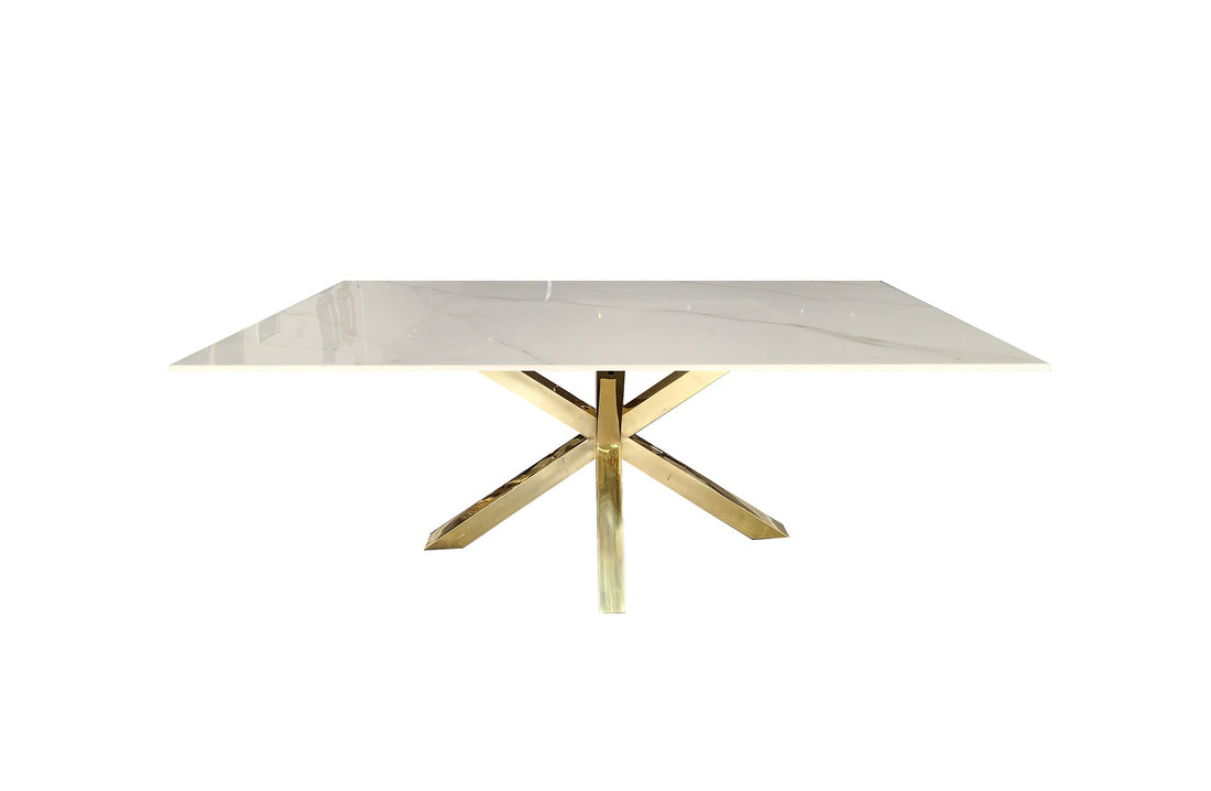 Gold & White Marble Luxury Dining Table