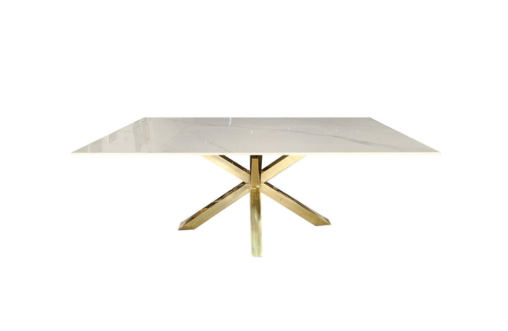 Gold & White Marble Luxury Dining Table