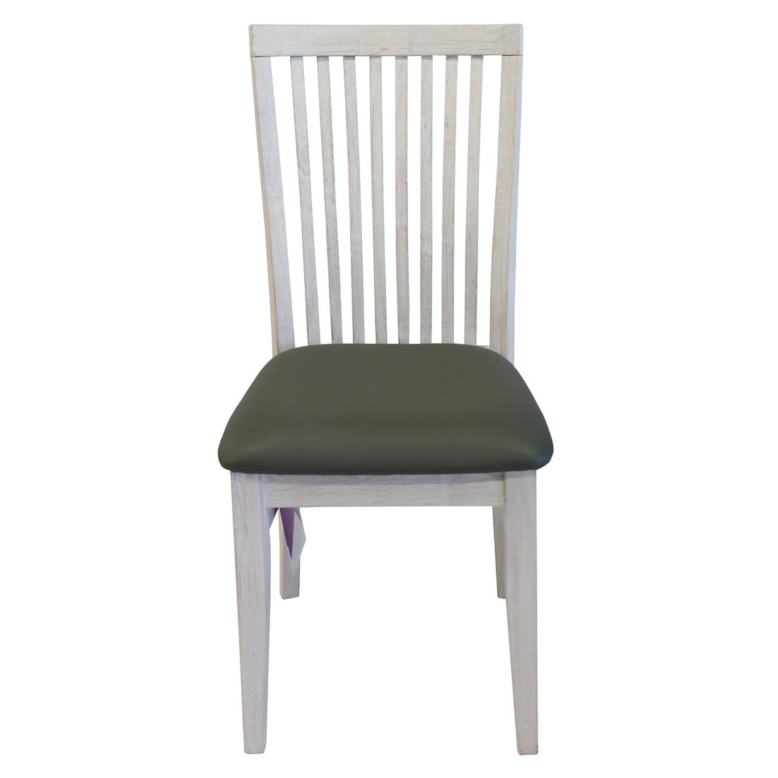 White PU Seat Dining Chairs in Solid Ash Wood (Set of 2)