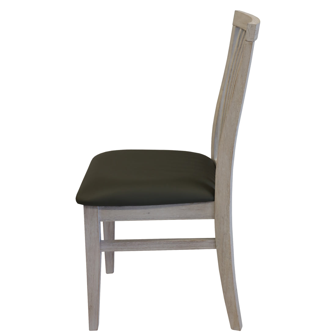 White PU Seat Dining Chairs in Solid Ash Wood (Set of 2)