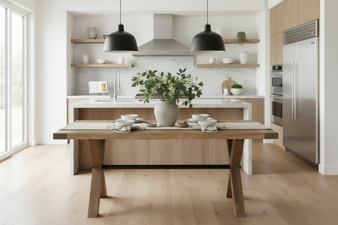 Rustic Elm 6-Seater Refectory Dining Table