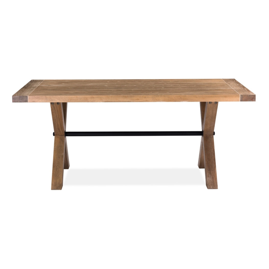 7-Piece Dining Set with 190cm Timber Wood Table and 6 X-Back Chairs