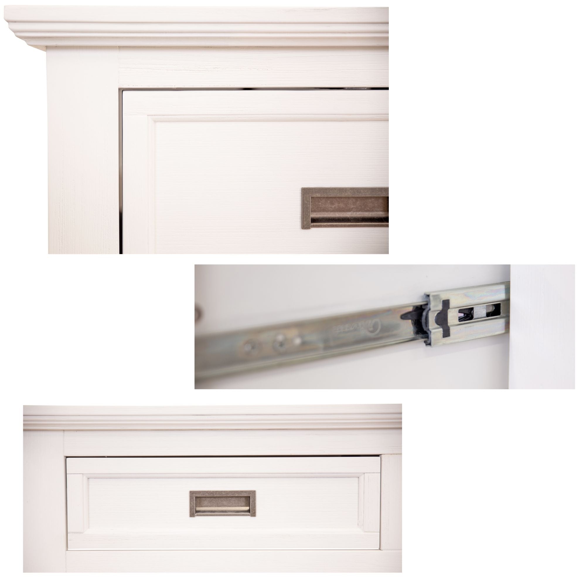 2-Drawer Coastal White Acacia Console Table with Open Shelf-Furniture > Living Room > Side Tables-Nomica Living