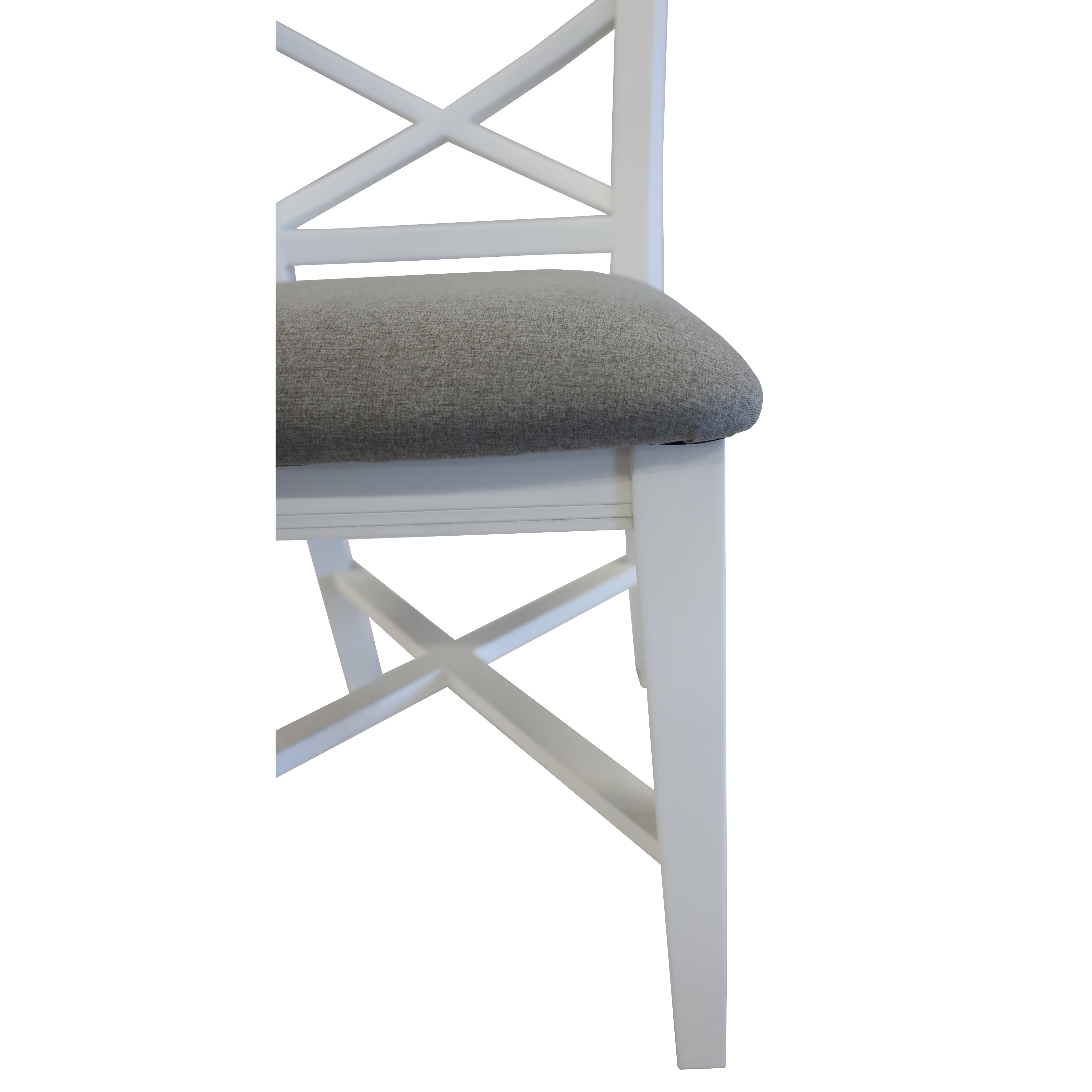 White Acacia Timber Dining Chairs (Set of 4)